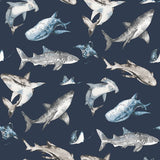 G78590 Sharks Blue Wallpaper
