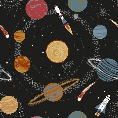 G78596 Solar System Black Wallpaper