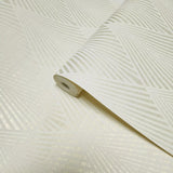 GA31003 Retro Gatsby art deco Diamond Ivory off white gold Metallic textured Wallpaper