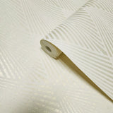 GA31003 Retro Gatsby art deco Diamond Ivory off white gold Metallic textured Wallpaper