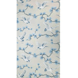 GL21702 Taupe beige blue gray white cranes floral branches faux fabric texture wallpaper