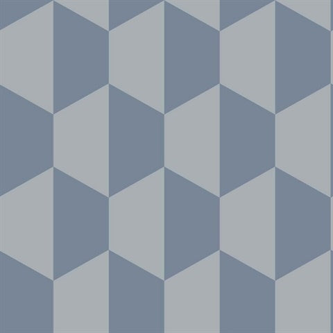 GM30702 Lemuria Indigo Geometric Wallpaper