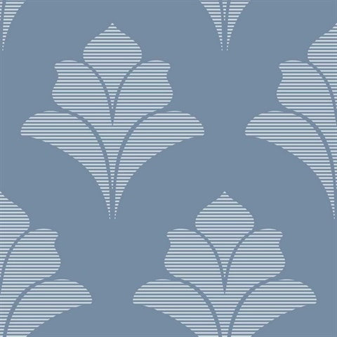 GM30802 Aztlan Cobalt Modern Damask Wallpaper