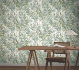 GN2542 Swaying Palms Olive Aegean Wallpaper