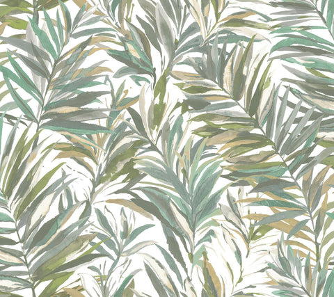 GN2542 Swaying Palms Olive Aegean Wallpaper