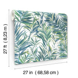 GN2544 Swaying Palms Green Blue Wallpaper
