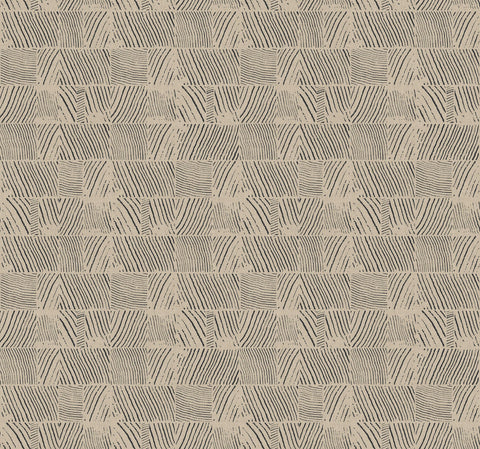 GN2621 Woodcut Black Linen Wallpaper