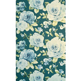 GN80006 Floral peony botanical wallcoverings Emerald dark green blue big roses Wallpaper