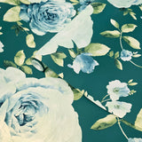 GN80006 Floral peony botanical wallcoverings Emerald dark green blue big roses Wallpaper

