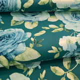 GN80006 Floral peony botanical wallcoverings Emerald dark green blue big roses Wallpaper

