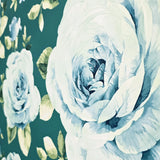 GN80006 Floral peony botanical wallcoverings Emerald dark green blue big roses Wallpaper

