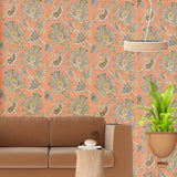 GO40201 Orange giacomo floral pattern flowers wallpaper rolls
