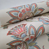 GO40207 Beige cream giacomo Bohemian Monarchos Paisley floral pattern flowers wallpaper
