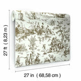 GR5921 Seasons Toile Brown Wallpaper
