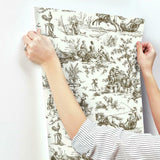 GR5921 Seasons Toile Brown Wallpaper