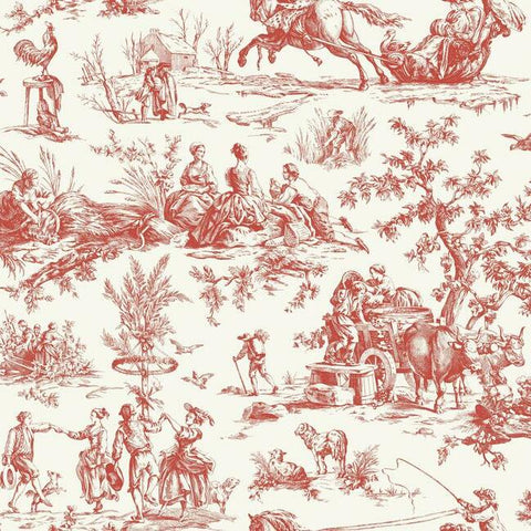 GR5925 Seasons Toile Scarlet Wallpaper