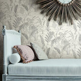 GR5953 Fernwater Cranes Black Grey Wallpaper