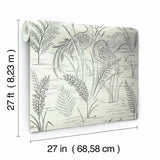 GR5953 Fernwater Cranes Black Grey Wallpaper