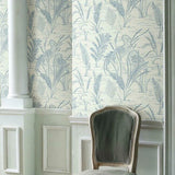 GR5954 Fernwater Cranes Blue Wallpaper 