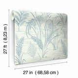 GR5954 Fernwater Cranes Blue Wallpaper 