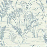 GR5954 Fernwater Cranes Blue Wallpaper 