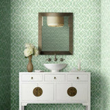 GR5973 Boxwood Garden Teal Wallpaper