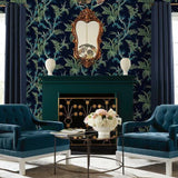 GR5996 Enchanted Fern Navy Green Wallpaper