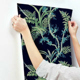 GR5996 Enchanted Fern Navy Green Wallpaper