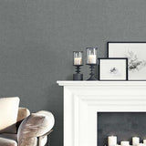 GT30330 Charcoal Faux Fine Linen Wallpaper