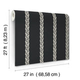 GT4542 Ronald Redding Braided Stripe Black Wallpaper