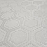 Z76022 Geometric Hexagon Modern ivory off white Faux Fabric contemporary wallpaper roll