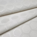 Z76022 Geometric Hexagon Modern ivory off white Faux Fabric contemporary wallpaper roll