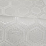 Z76022 Geometric Hexagon Modern ivory off white Faux Fabric contemporary wallpaper roll