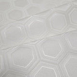 Z76022 Geometric Hexagon Modern ivory off white Faux Fabric contemporary wallpaper roll