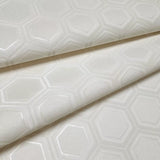 Z76030 Geometric Hexagon Modern ivory off white cream Faux Fabric modern wallpaper roll