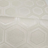 Z76030 Geometric Hexagon Modern ivory off white cream Faux Fabric modern wallpaper roll