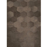 Z80008 Geometric Hexagon bronze brown metallic wallpaper faux cow hide skin textured 3D