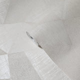 Z77553 Geometric beige off white cream triangles faux fabric textured geo wallpaper 3D