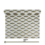 Z76003 Geometric diamond textured gray Bronze gold metallic off white geo wallpaper 3D