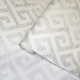 DG11500, 12253 Geometric tannish grayish off white distressed greek key pattern wallpaper rolls