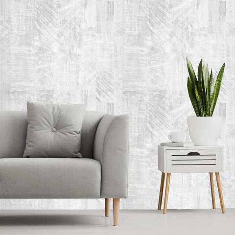 Z44943 Geometry lines tan satin off white wallpaper faux Industrial leather textured 3D