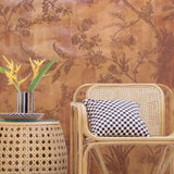 RE3155 Ginger rust orange vintage Tapestry floral textured embossed Surface wallpaper