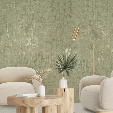 C88126 Gold metallic faux concrete distressed textured contemporary modern Wallpaper 3D