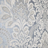 LC7100 Gray Graphite blue metallic off white damask Victorian natural cork wallpaper 3D