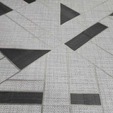 Z18950 Gray bronze metallic faux grasscloth geo triangles lines textured wallpaper roll