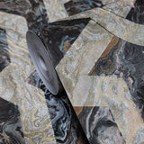 M69914 Gray coper gold silver metallic trellis faux liquid art marble texture Wallpaper