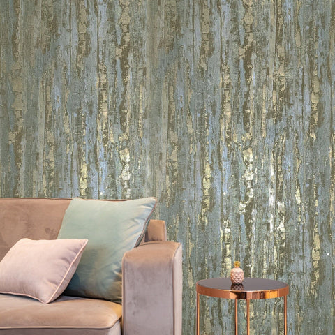 Z10938 Gray silver brass gold metallic faux distressed metal plaster textured Wallpaper