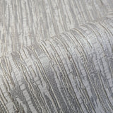 WMDE12008201 Gray silver metallic brass vertical lines plain faux fabric textured Wallpaper