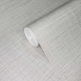 Z18949 Gray vinyl faux grass sackcloth fabric textured plain wallpaper roll modern loft