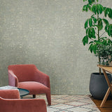 C88117 Green gold metallic distressed labyrinth lines faux fabric textured Wallpaper 3D